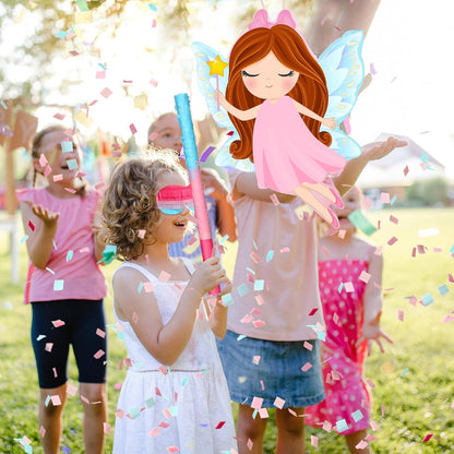 Threan Princess Piñata Fairy Party Decorations Pink Ballet Piñata Ballerina, Birthday Game Set Party Supplies for Girl Princess Theme Baby Shower Butterfly Birthday Supplies Decoration(Fairy)