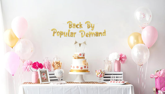 Pre-Strung Back By Popular Demand Gold Glitter Banner - Welcome Home Decorations, Divorce Party Supplies, Funny Homecoming Gifts