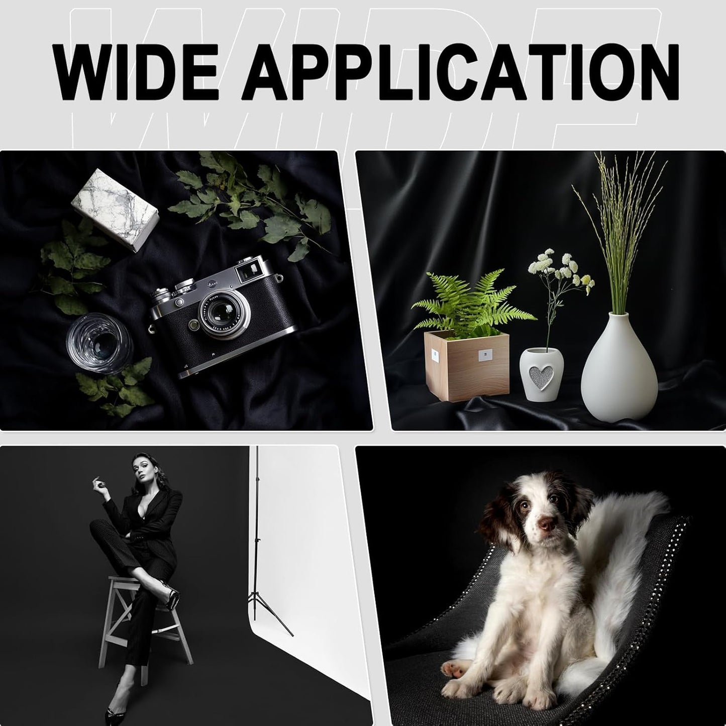 GFCC 8FTX10FT White Backdrop Background for Photography Photo Booth Backdrop for Photoshoot Background Screen Video Recording Parties Curtain