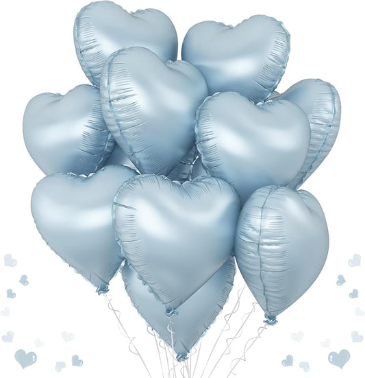 Pink Mixed Heart Balloons, 18 Inch 12 Pcs Hot Pink Foil Heart Shape Balloons, Light Candy Color Love Balloon, Sweet Theme Party Decorations for Girls Women Birthday Wedding Valentines Baby Shower - Colors A