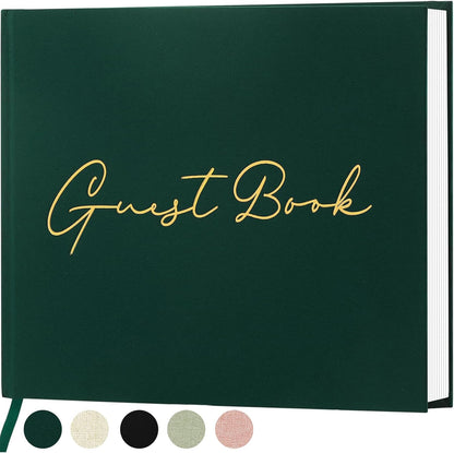 Lankaiva Wedding Guest Book, Guest Book Wedding Reception - Classic Baby Shower Guest Book, 100 Blank Pages for Bridal Shower Birthday Graduation Sign in and Photos, Beige