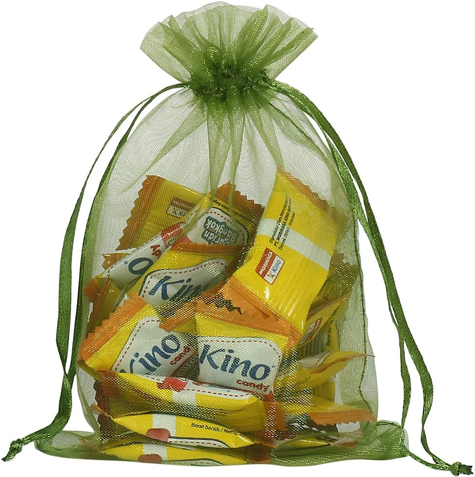 HRX Package 100pcs White Organza Bags, 4x6 inch Mesh Bags Drawstring Gift Bags Jewelry Pouches for Candy Wedding Favors Christmas