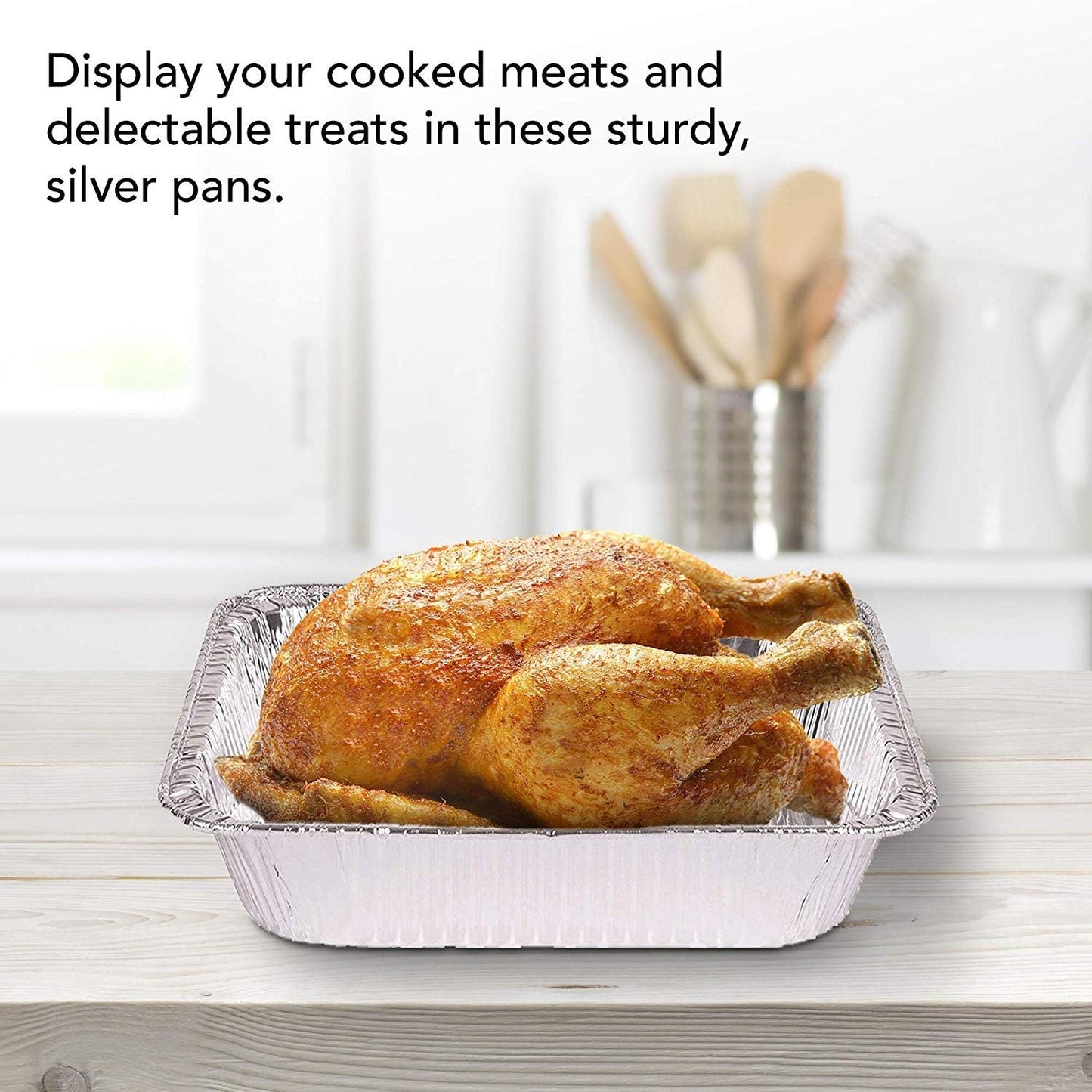 Stock Your Home Aluminum Pans 9x13 Disposable Foil Pans (30 Pack) - Half Size Steam Table Deep Trays - Tin Foil Pans Great for Cooking, Heating, Storing, Prepping Food
