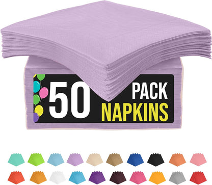 Party Solids Purple Paper Napkins Disposable Everyday 50 Pcs 2 Ply Purple Dinner Napkins Paper Everyday For Parties & Party Supplies
