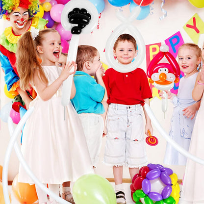 260 Clear Long Balloons for Animals, Thickening Skinny Latex Twisting for Arch Modeling Magic Clown Birthday Wedding Party Decorations 100pcs