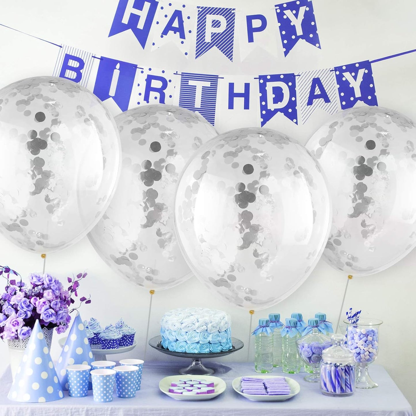 10 Pieces 18 Inch Glitter Confetti Balloons Paper Dots Confetti Shiny Latex Large Balloons for Birthday Wedding Party Decorations(Gold)