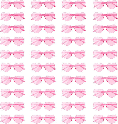 AEAHALY Heart Sunglasses for Women and Men Rimless Heart Shaped Sunglasses Bachelorette Bride Party Accessories