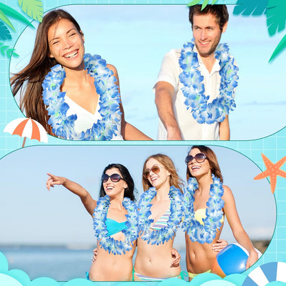 Sherr 24 Pcs LED Leis Light Up Purple and Gold Hawaiian Flower Necklaces, Graduation 2026 Party Supplies, Class of 2026 Leis for Beach Wedding Luau Glow Party Favors