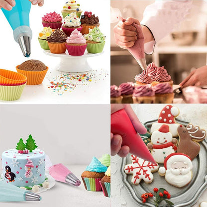 100 Pieces Piping Bags Disposable - Tipless Piping Bags | Pastry Bags | Icing Bags | Frosting Bags for Cake Cookies Baking Decorating (14 inch bags-A)