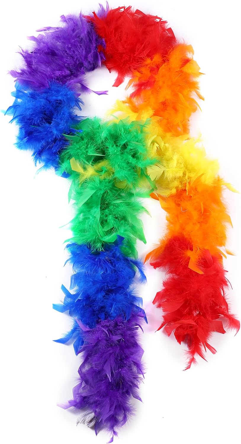 SOGUGOM Red 35g Feather Boas - 2 Yards Boa Feathers for Party, Wedding, Centerpieces, Concert, Costume and Christmas Tree(Red)