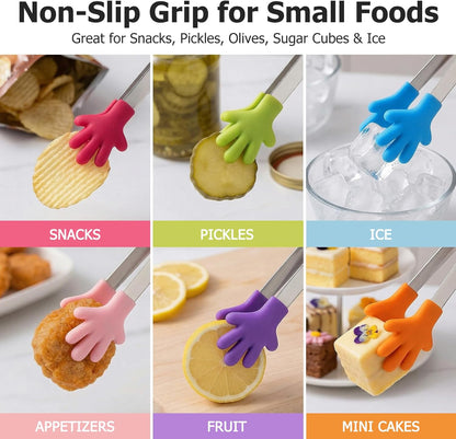 Shindel Small Tongs, 5" Mini Metal Tongs for Serving Food, Cute Kitchen Tool for Candy, Snacks, Chips, Cookies, Appetizers, Fruit, Pickles & Ice Cubes, Great for Party, Buffet & Dessert Table