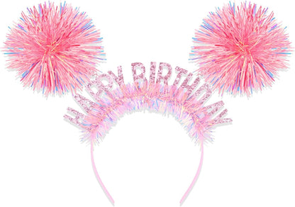 CAVETEE Happy Birthday Crown and Tiara for Women & Girls Party Decorations Gifts