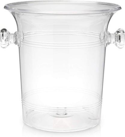True Clear Acrylic Ice Bucket with Handles, 3-Liter Capacity, Durable Wine and Champagne Bucket, Perfect Ice Buckets for Parties, BBQs, Weddings, Picnics, Holidays, Outdoors, 8.75" x 8.25", Set of 1