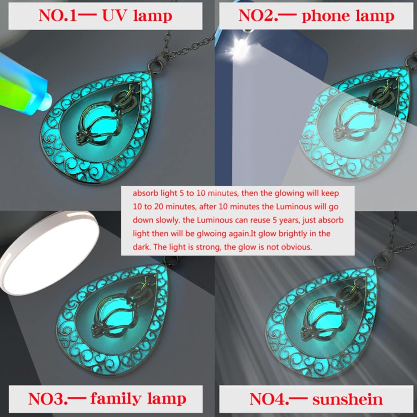 EEQQBZ Glow in The Dark Silver Teardrop shape bracelets,Fantasy Glowing Jewelry bracelets