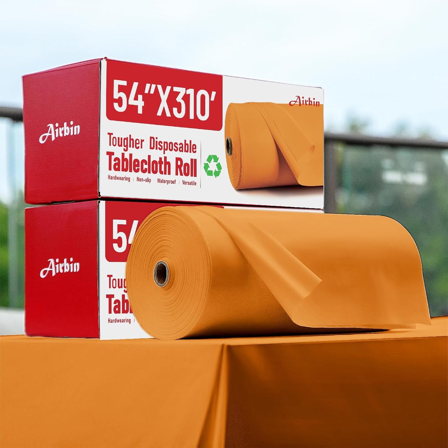 Plastic Table Cloth, 310 Ft X 54 in Disposable Tablecloth White Plastic Tablecloth with Any Cut Sliding Cutters Premium Table Cover Roll for Picnics, Parties, Birthdays, Weddings