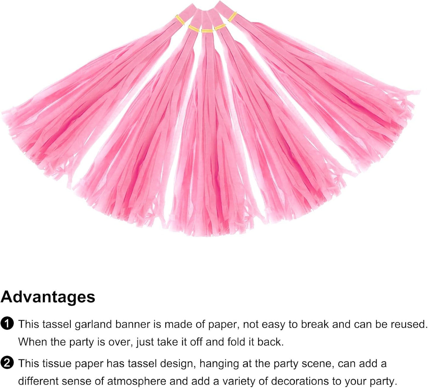MECCANIXITY 15Pcs Light Blue Tassel Garland Banner with Rope Tissue Paper Tassels Party DIY Kits for Anniversary Wedding Birthday Party
