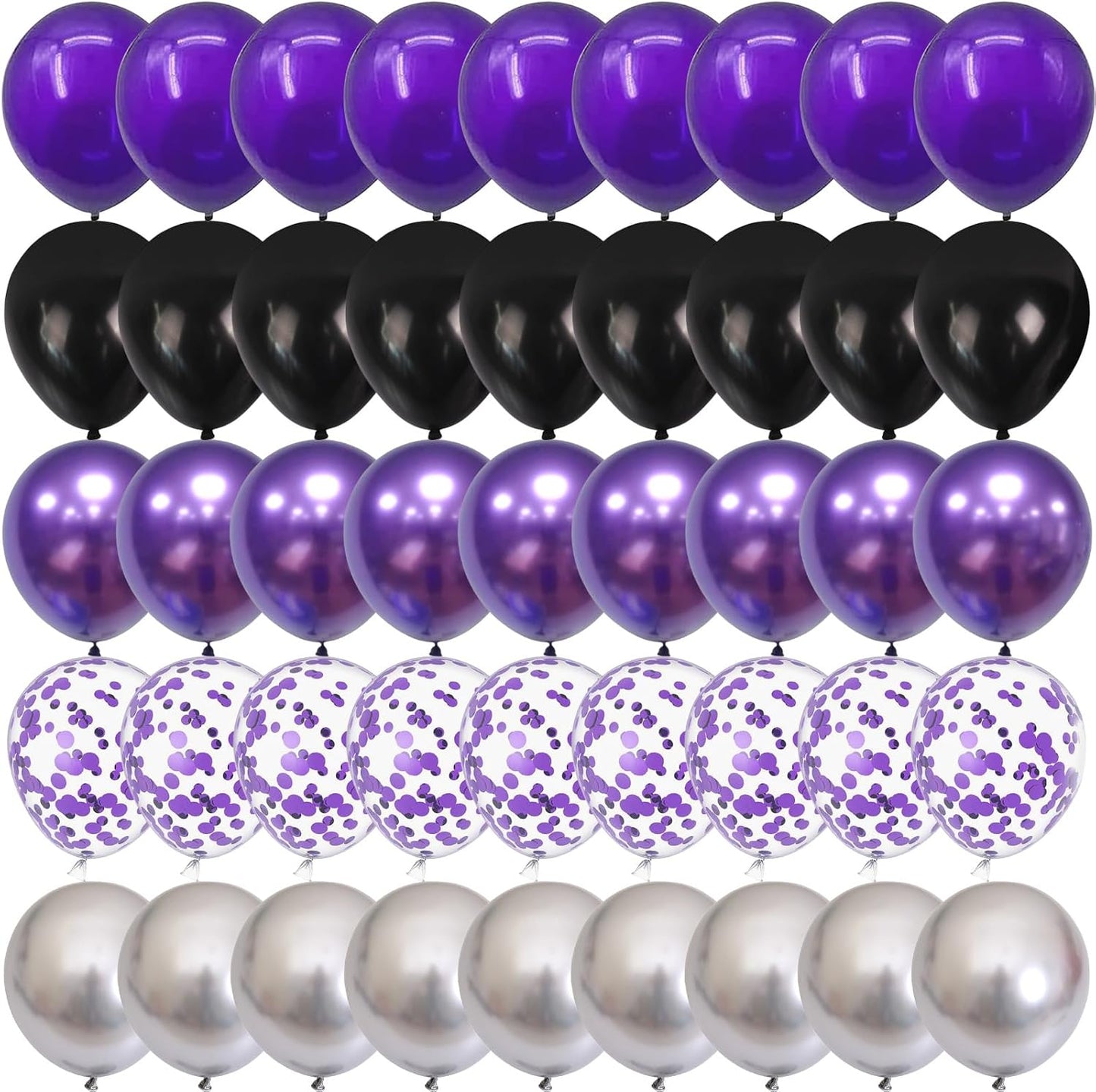 Pink Blue Purple Balloon, 60 Pcs 12 Inches Hot Pink Metallic Purple Teal Yellow Balloons Confetti Balloons for Kids Magic Theme Birthday Decoration Baby Shower Girls Music Party Supplies
