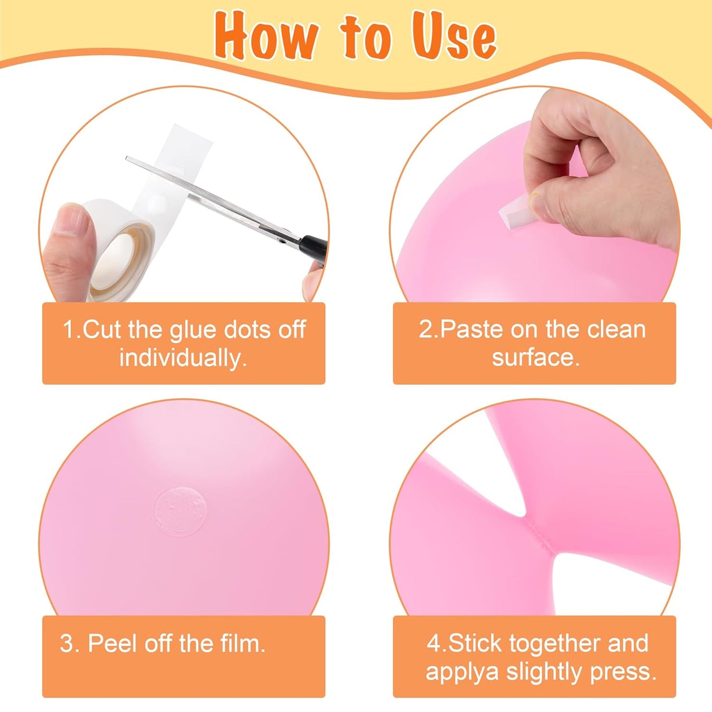 Hoewina 1000pcs Clear Glue Point Dots Glue Tape for Balloon Removable Adhesive Double Sided Dots Stickers for Craft Decoration Wedding