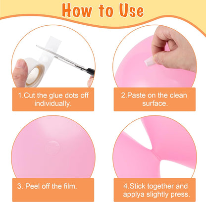 Hoewina 1000pcs Clear Glue Point Dots Glue Tape for Balloon Removable Adhesive Double Sided Dots Stickers for Craft Decoration Wedding