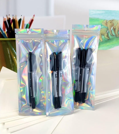 Trunple Smell Proof Bags & Resealable Foil Pouch Mylar Sample Bag Great for Party Favor Food Storage (Holographic Color) (50pcs-6x9 inch)