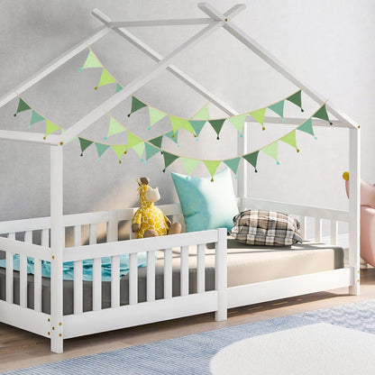 G2PLUS Cotton Fabric Bunting Banner, 9Ft Green Triangle Pennant Banner Flag, 12pcs Double-Sided Bunting Garland with Tassels for Birthday, Nursery, Baby Shower, Classroom Hanging Decor