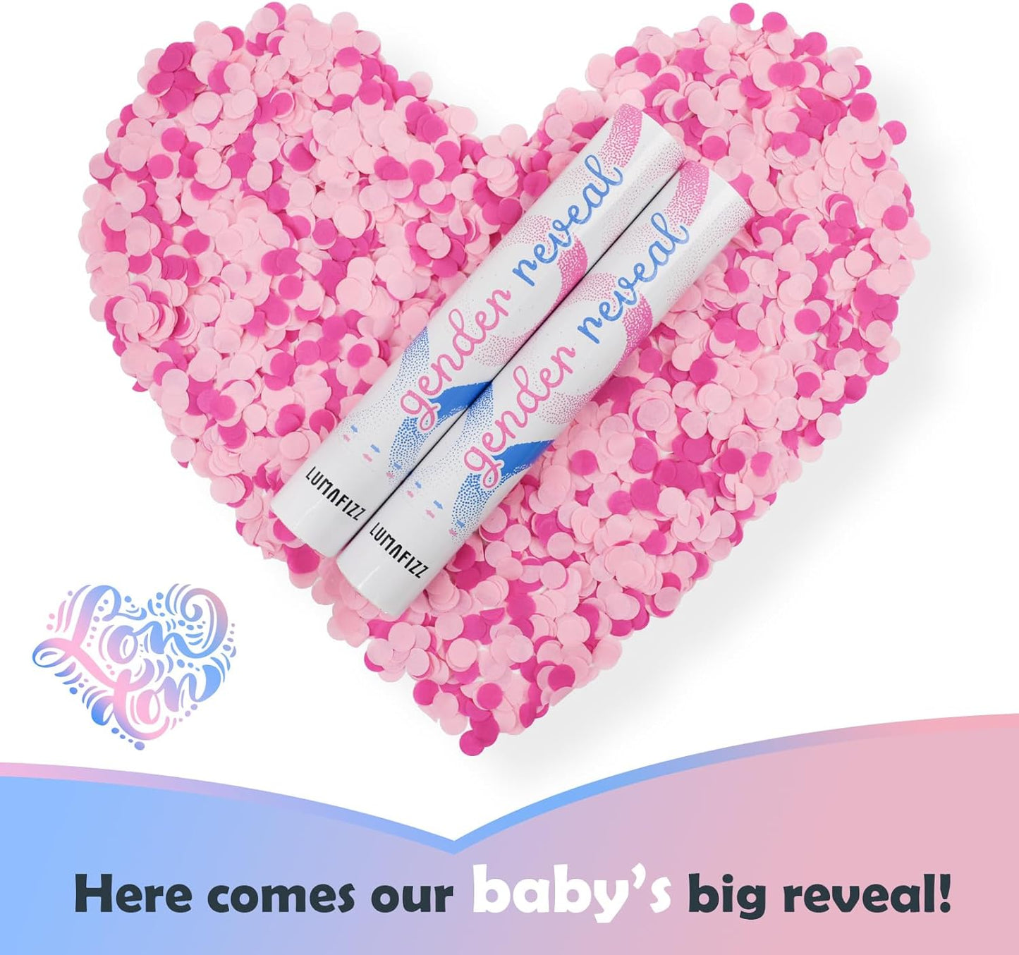 Gender Reveal Confetti Cannon - Biodegradable Confetti Poppers - Pink & Blue, 2 Pack - Party Supplies Pop Gun-Cannon for Boy or Girl Baby Reveal Party Supplies (1Pink +1Blue)