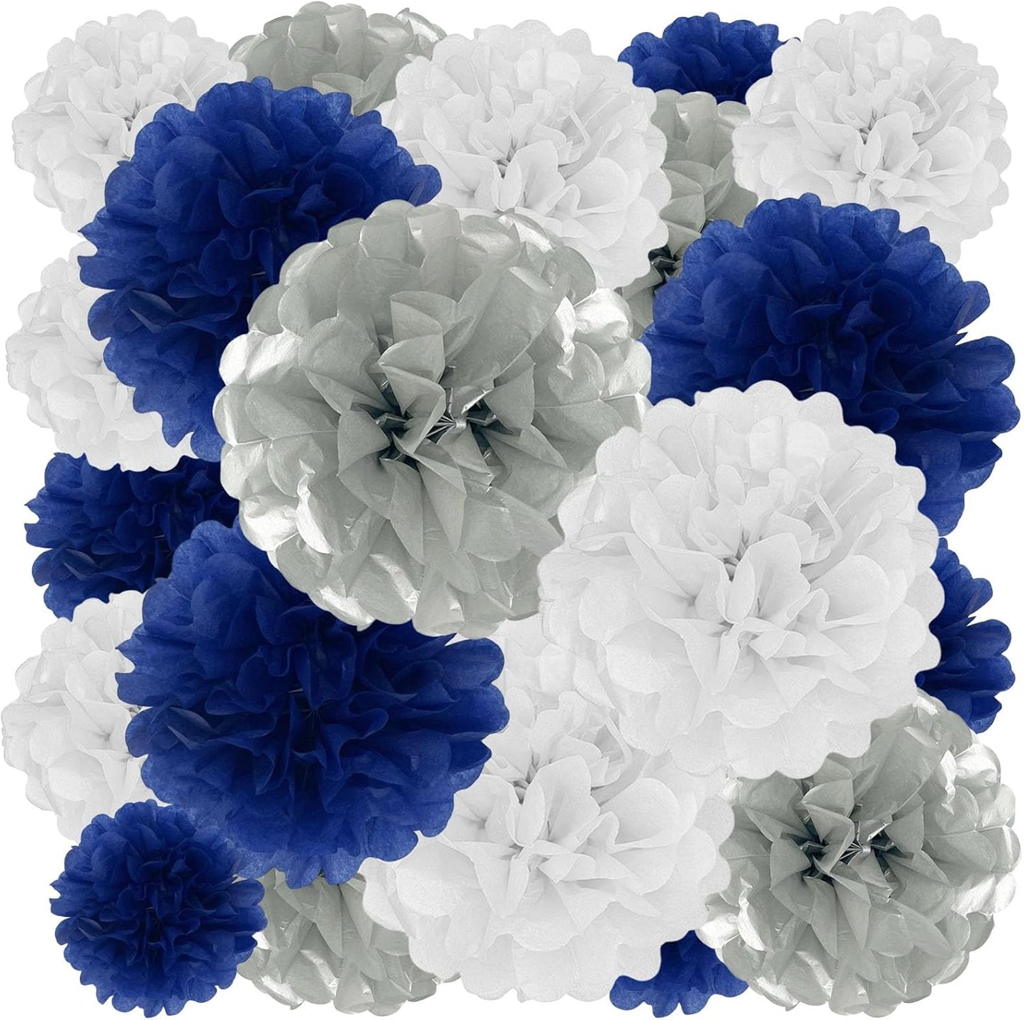 Tissue Paper Pom Poms, Pink Tissue Paper Flowers, Hanging Flower Balls for Weddings Fiesta Parties Birthday Baby Showers Classroom Bridal Shower Decoration (18Piece Set-6/10/12/14Inch)