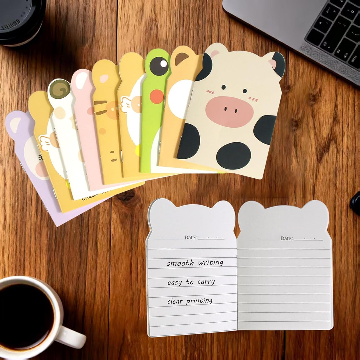 30 Packs Mini Animal Notebooks, Cute notebooks for kids Bulk Cartoon Frog Puppy Pig Chick Cow Notepad Themed Party Favors for School Christmas Supplies