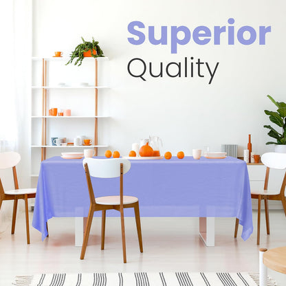 14 Pack Black 54 x 108 in. Rectangle Disposable Plastic Tablecloths - Smooth Decorative Covers for Parties, Weddings