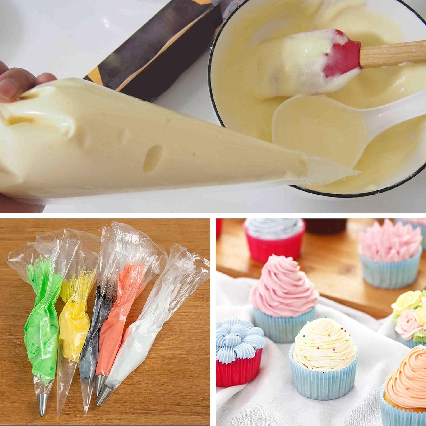 400 Pcs Piping Bags Disposable 12 Inch Anti-Burst Pastry Bags, Tipless Icing Piping Bag for Cake, Cream Frosting and Cookie Decoration Supplies