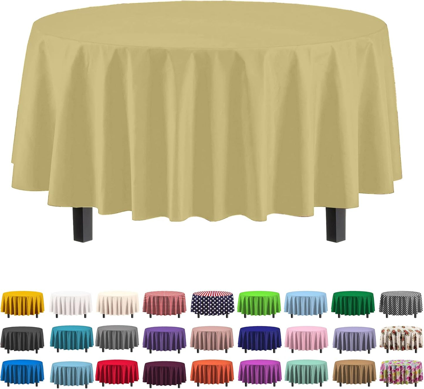 Exquisite Party Solids 6-Pack Premium Plastic Tablecloth 54in. x 108in. Rectangle Plastic Table Cover - Navy