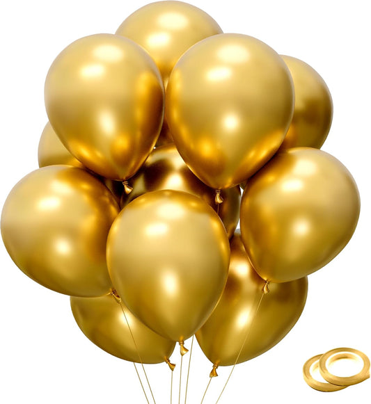 Colorful Party Balloons 100pcs 12inch Chrome Metallic Helium Balloons for Birthday Party Decoration and Arch Decoration Wedding Birthday Baby Shower Christmas Party