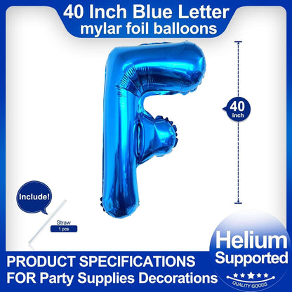 40 Inch Blue Letter A Balloons, DIY Phrase Foil Alphabet Letter A Balloons DIY Word A Banner for Birthday Anniversary Celebration Graduation Party Supplies Decoration