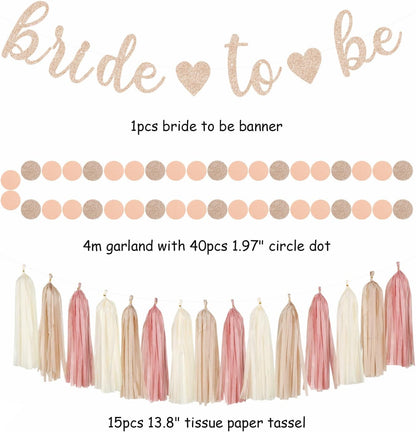 Champagne-Gold Beige Fall Baby-Shower Party-Decorations - 36pcs Welcome Home Banner Sign,Neutral Paper Lanterns,Girl Streamers Garland,Boho Hanging Tissue Pom Poms Flowers Fans Backdrop Decor Burgleda