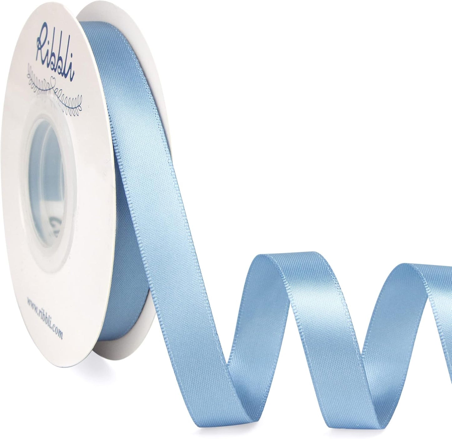 Ribbli Double Faced White Satin Ribbon,3/8” x Continuous 25 Yards,Fabric Ribbon use for Bows Bouquet,Gift Wrapping,Floral Arrangement