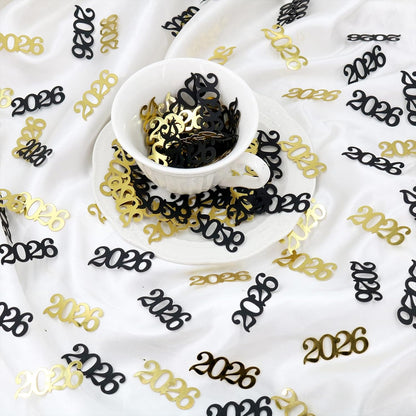 Gold Graduation Confetti Class of 2026, Glitter 2026 Confetti 120pcs for Graduation Party Decorations and New Years Eve Party Supplies 2026.