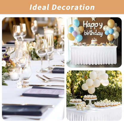 Fixwal Black Spandex Tablecloth for Rectangle Table 6ft, Table Skirt for Folding Table, Table Cover for Party, Show, Wedding and Birthday
