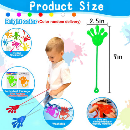 Armaytoy 20Pack Glow in Dark Glitter Sticky Hands Party Favors for Kids Pinata Goodie Bag Stuffers Classroom Prizes Birthday Stretchy Treat Trinkets Treasure Box Bulk Toys
