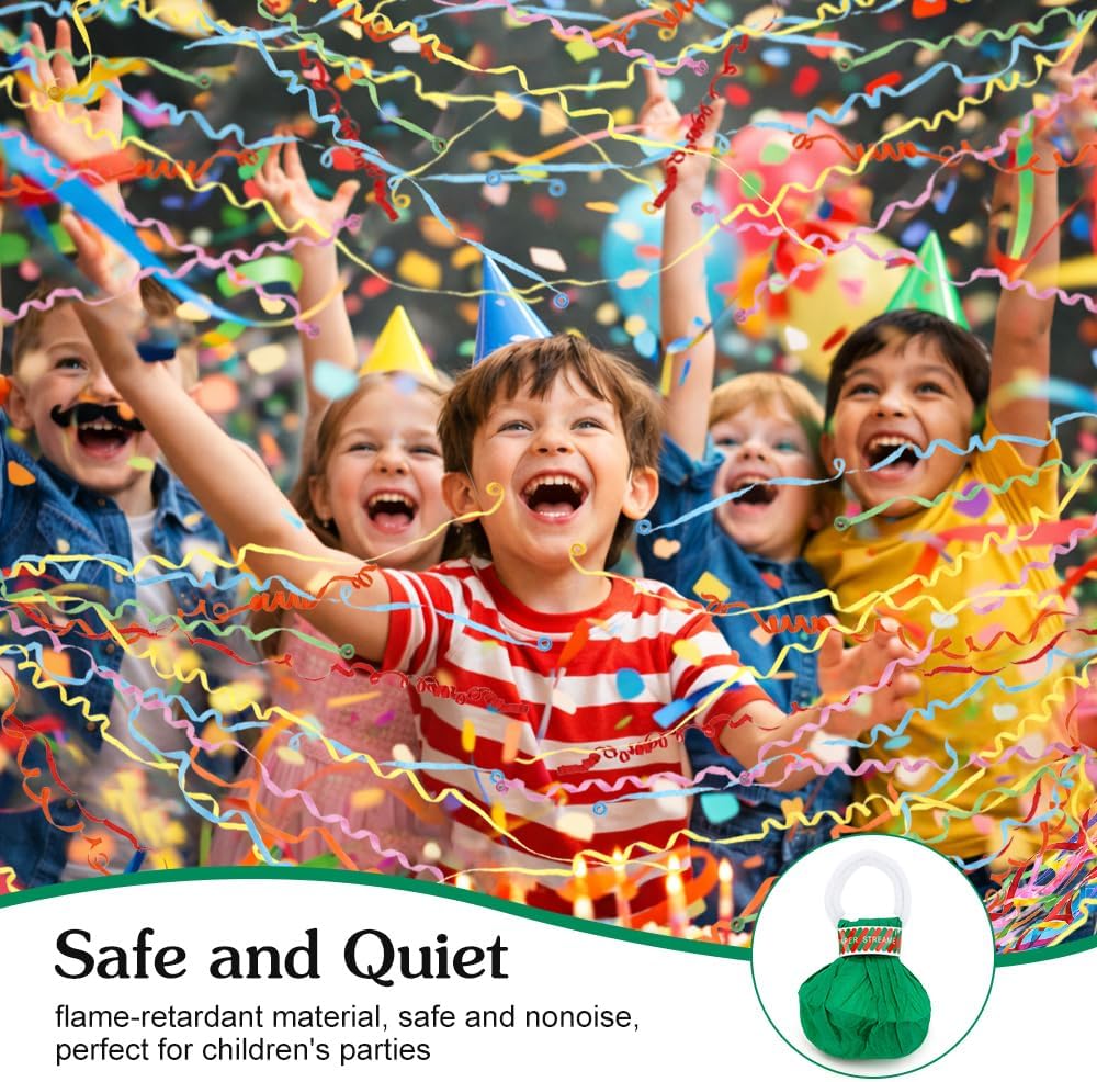 No Mess Streamers,16 Pack Hand Throw Streamers Colorful Party Streamer Poppers No Mess Confetti Poppers Party Poppers for Graduation Birthday Wedding Retirement Celebrations Baby Shower Party Favors