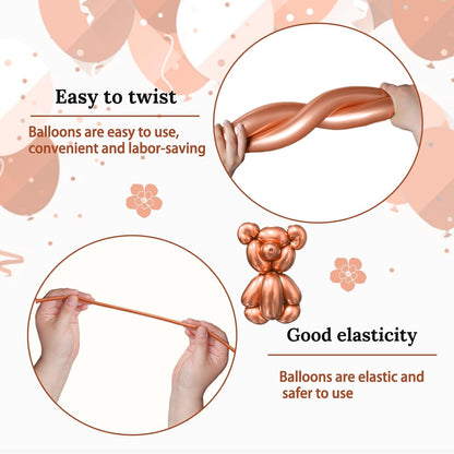 260 Clear Long Balloons for Animals, Thickening Skinny Latex Twisting for Arch Modeling Magic Clown Birthday Wedding Party Decorations 100pcs
