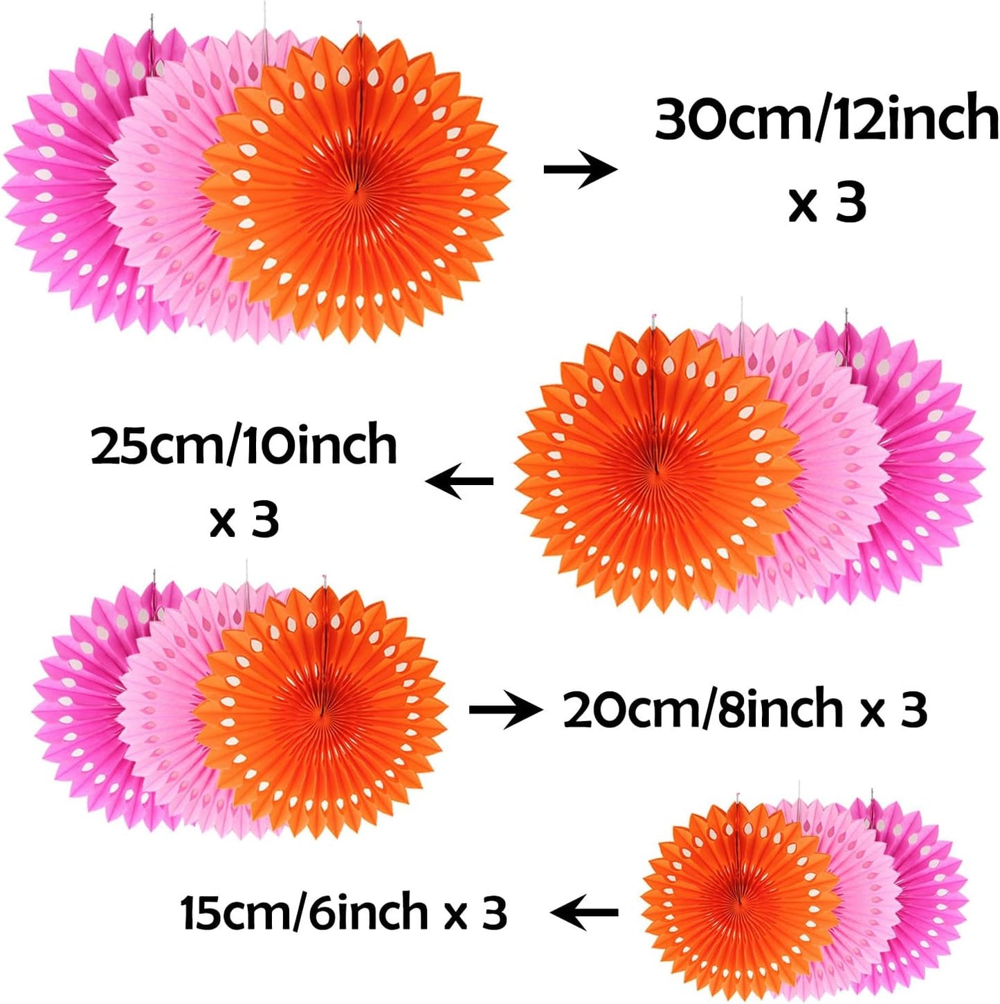 ZOOYOO Hanging Paper Fans Party Decorations,12 Pcs Pastel Rainbow Honeycomb Round Fans,Ceiling Decor for Easter,Wedding,Birthday,Summer Day Party Backdrop