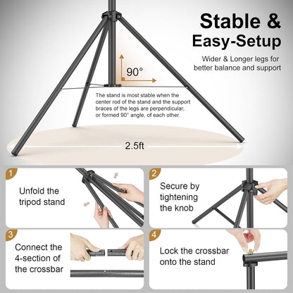 LINCO Lincostore Backdrop Support Stand Kit 10x6.5ft Adjustable Photography Studio Photo Background Support System with Carrying Bag for Green Screen Muslin, 4171 (10ft Wide ft high)
