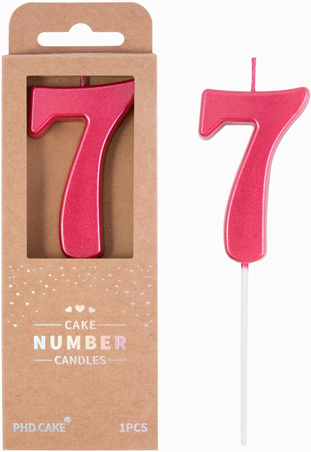 PHD CAKE 2.76 Inch Modern Gold 2 Number Birthday Candles, Gold Number Candles, Cake Number Candles, Party Celebration