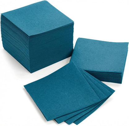 AH AMERICAN HOMESTEAD Cocktail Napkins-Disposable Beverage/Bar Napkins-White Linen-Like Square Napkins-Eco-Friendly & Compostable-Everyday Use, Party or Wedding 4.75inch x 4.75inch (100 Count, White)