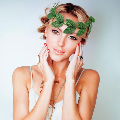 meekoo 6 Pieces Laurel Wreath Headband Greek Roman Leaf Crown Headpiece for Women Men Toga Costume Wedding Headwear (Gold)