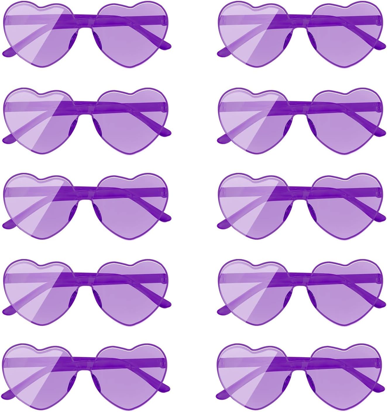 AEAHALY Heart Sunglasses for Women and Men Rimless Heart Shaped Sunglasses Bachelorette Bride Party Accessories