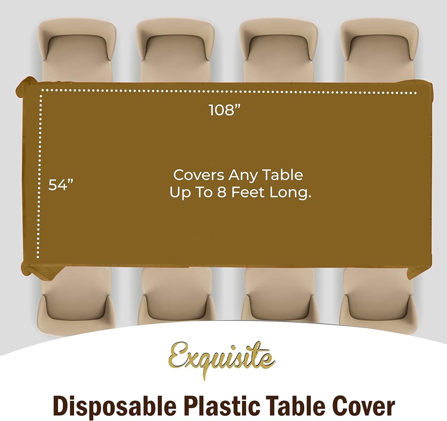 Exquisite Party Solids 6-Pack Premium Plastic Tablecloth 54in. x 108in. Rectangle Plastic Table Cover - Navy