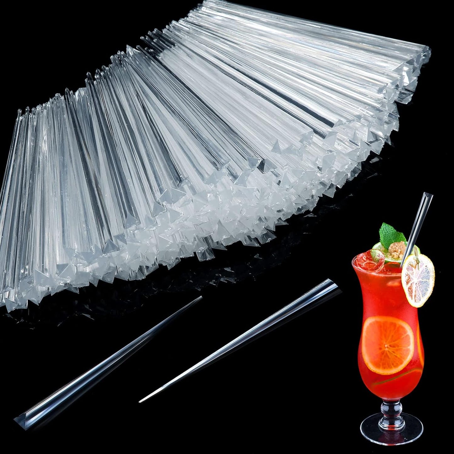 5000 Pieces 3.54 Inch Prism Picks Clear Triangular Plastic Cocktail Prism Picks Stylish Garnish for Cocktails, Ideal Toothpicks for Appetizers Drinks Versatile Fancy Skewers