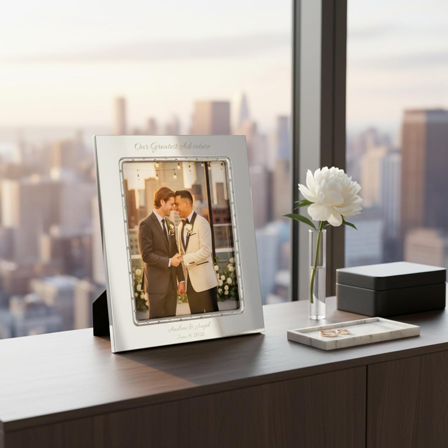 Lenox Devotion 8x10 Personalized Wedding Frame, Custom Engraved 8x10 Picture Frame for Wedding, Anniversary, Engagement, Accessories and Gifts for Bride and Groom