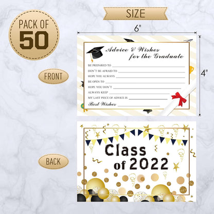 Graduation Advice Cards - 50-Pack Graduate Party Supplies 2026 Advice for the Graduate Decorations Party Favors Table Games Personalized Graduations Cards